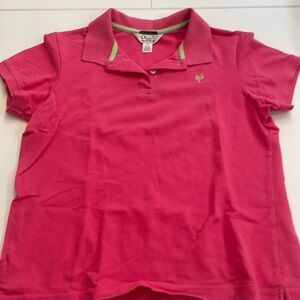 Lilly Pulitzer raspberry pink polo shirt size medium white label